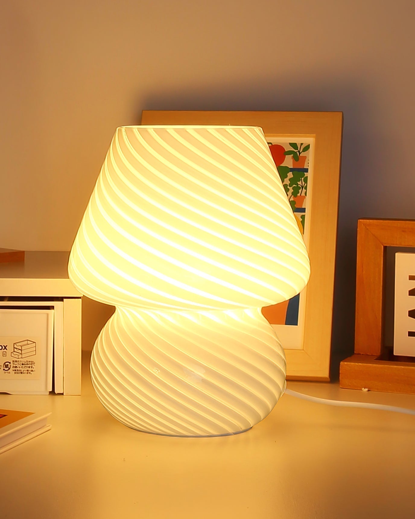 Caelora Crystal Table Lamp With Textured Glass Globe