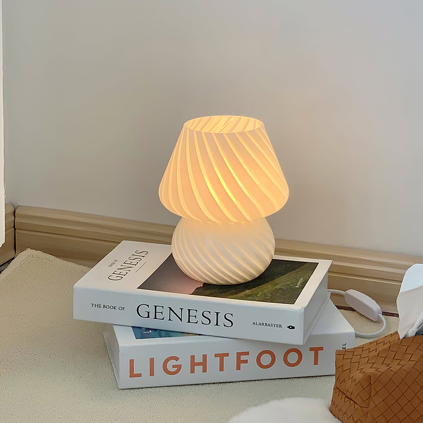 Caelora Crystal Table Lamp With Textured Glass Globe