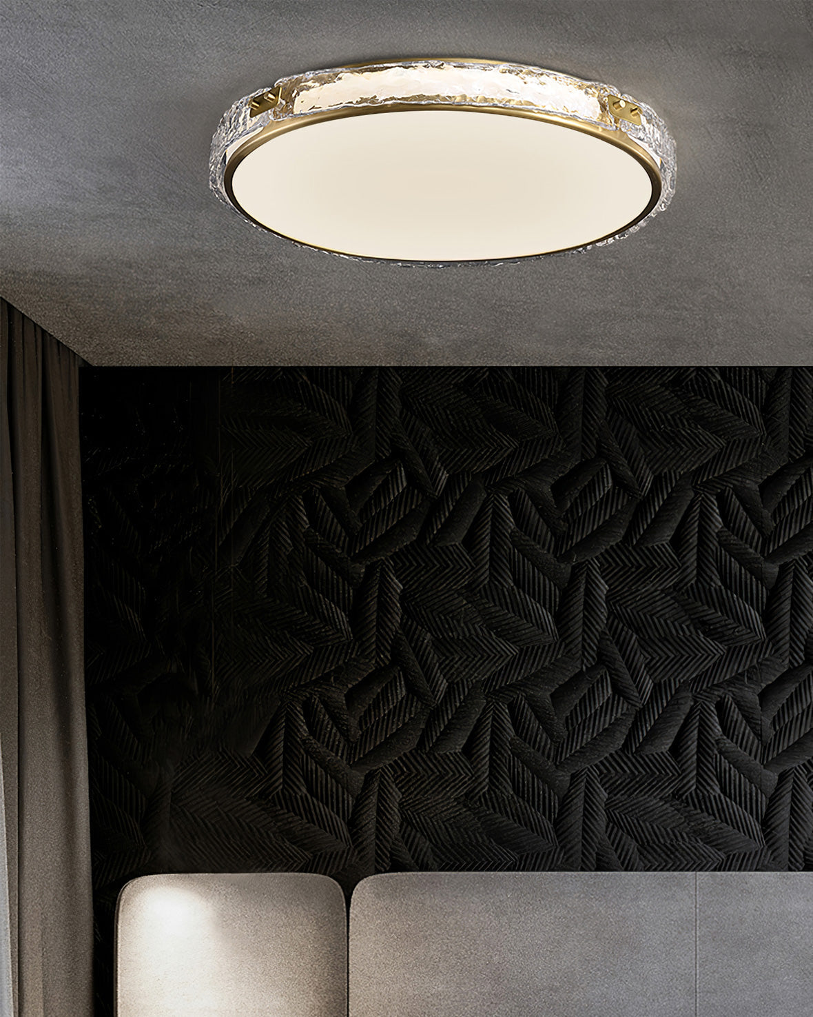 Veloria | Modern Glass Ceiling Light With Gold Finish