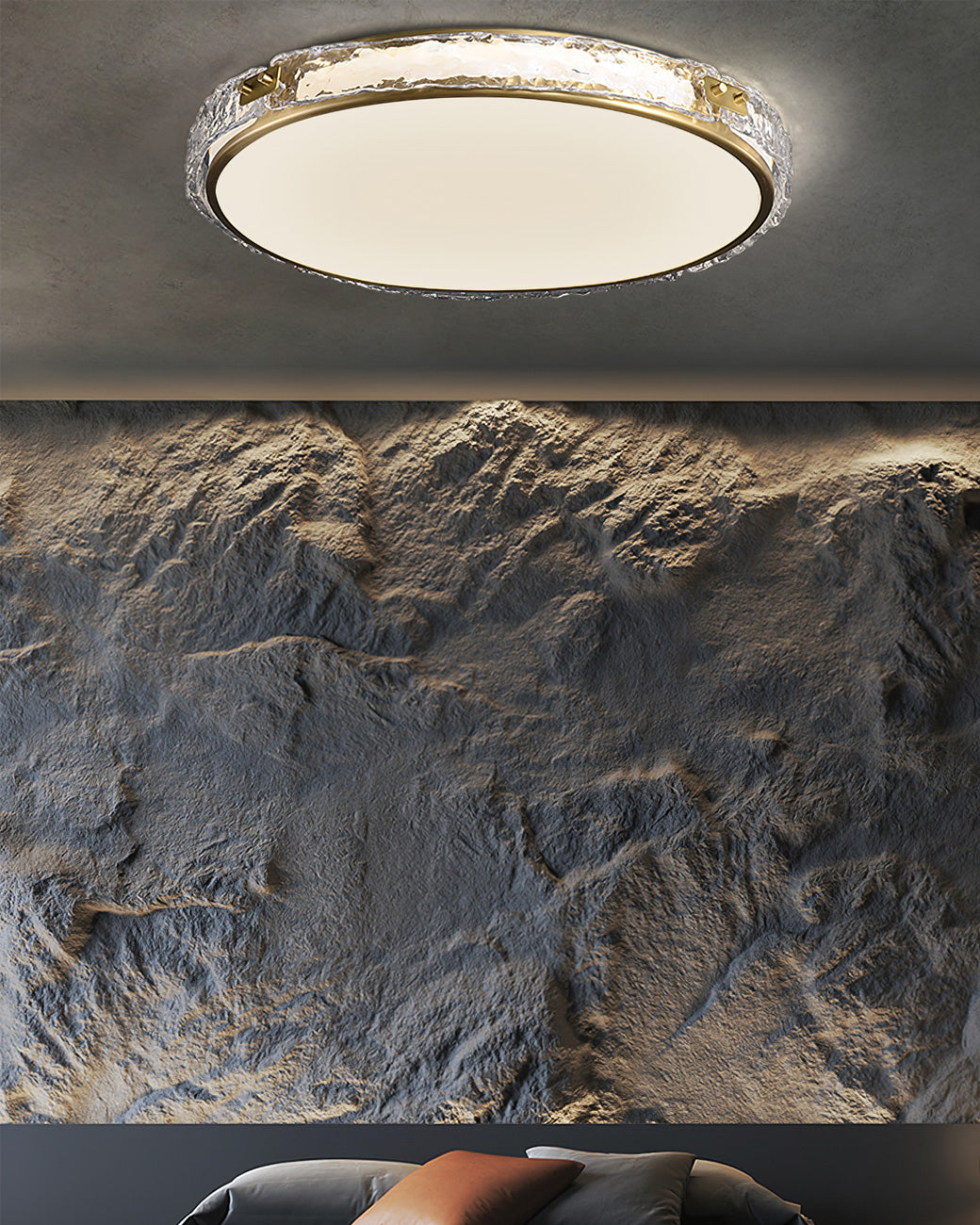 Veloria | Modern Glass Ceiling Light With Gold Finish