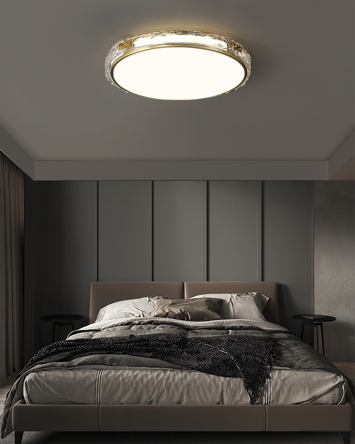 Veloria | Modern Glass Ceiling Light With Gold Finish