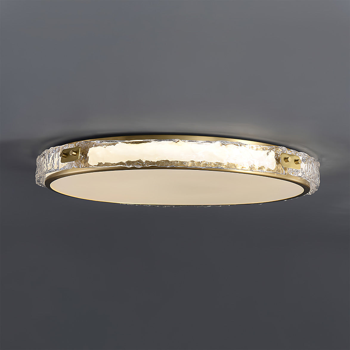 Veloria | Modern Glass Ceiling Light With Gold Finish