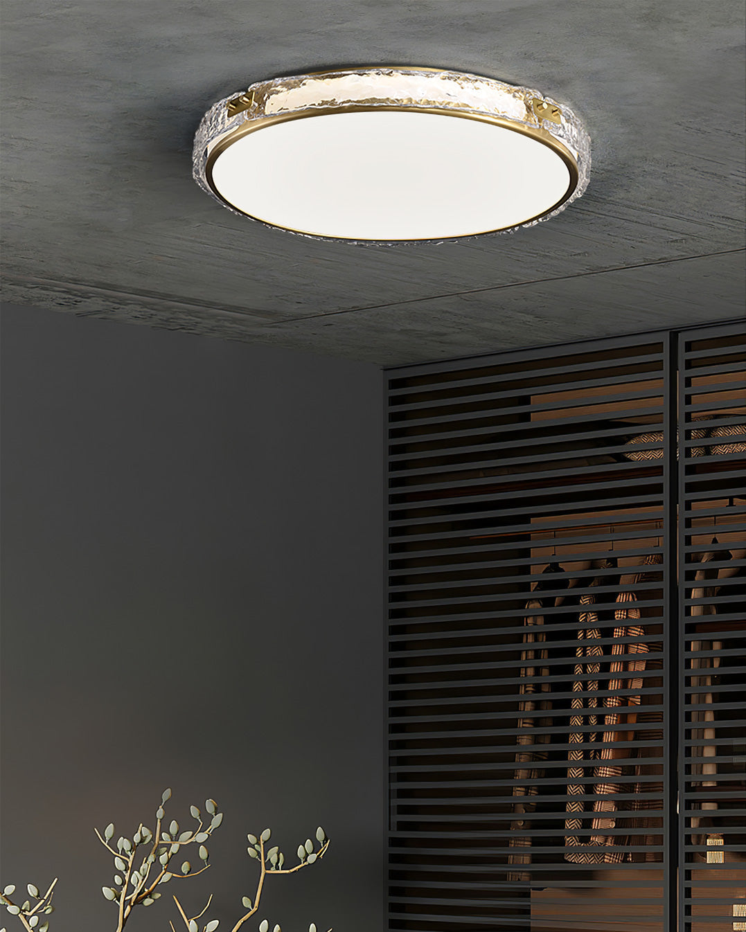 Veloria | Modern Glass Ceiling Light With Gold Finish