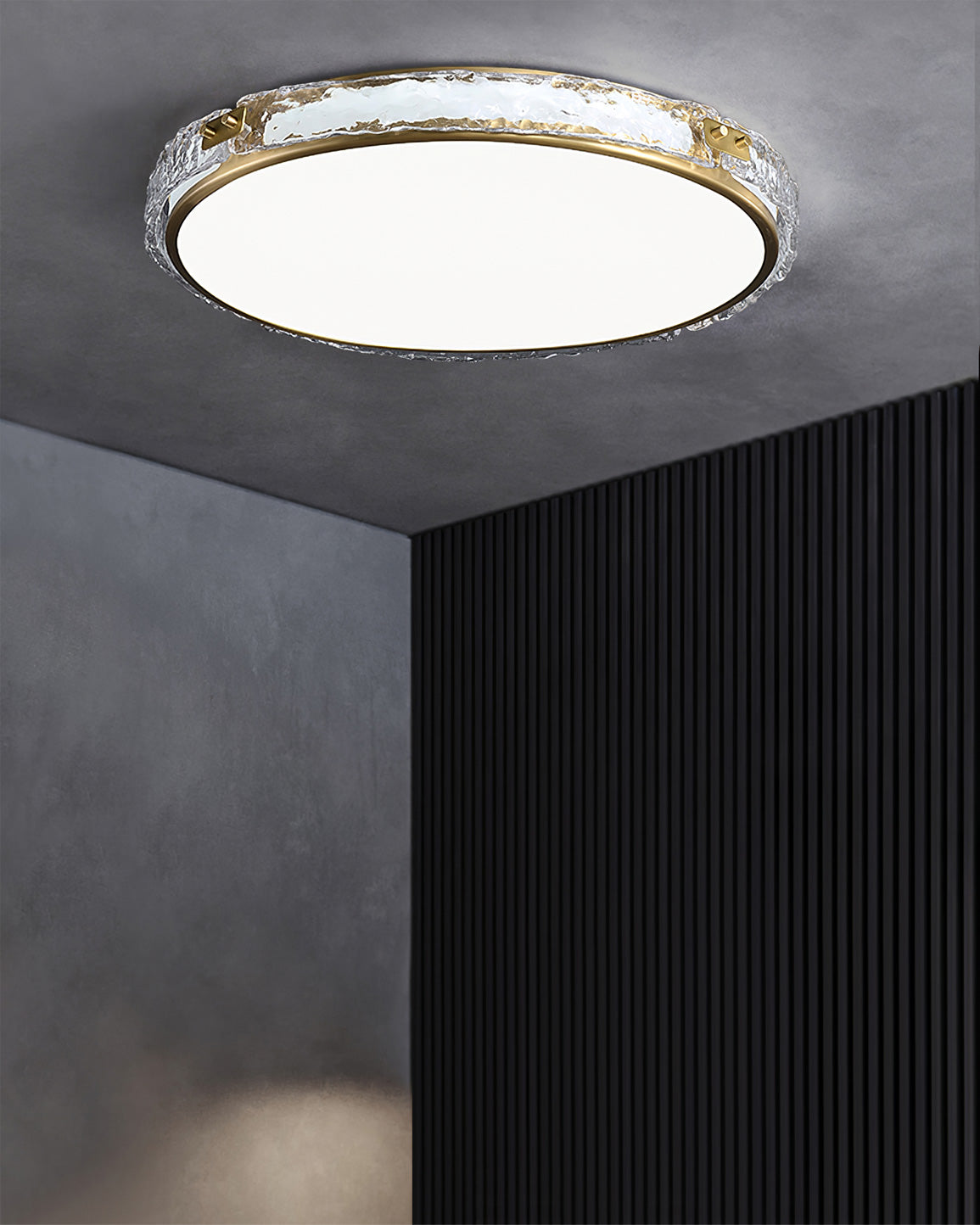 Veloria | Modern Glass Ceiling Light With Gold Finish