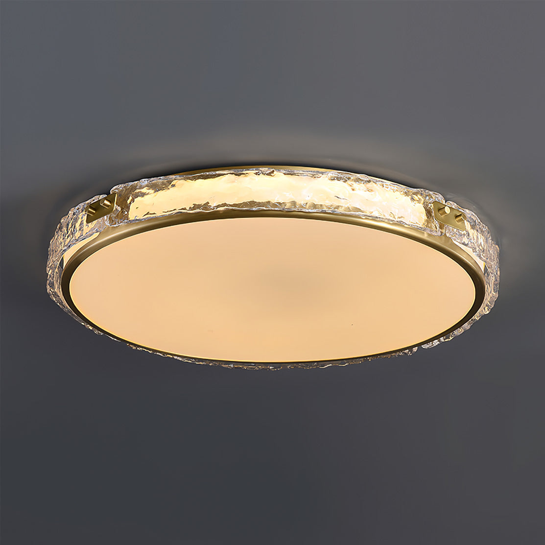 Veloria | Modern Glass Ceiling Light With Gold Finish