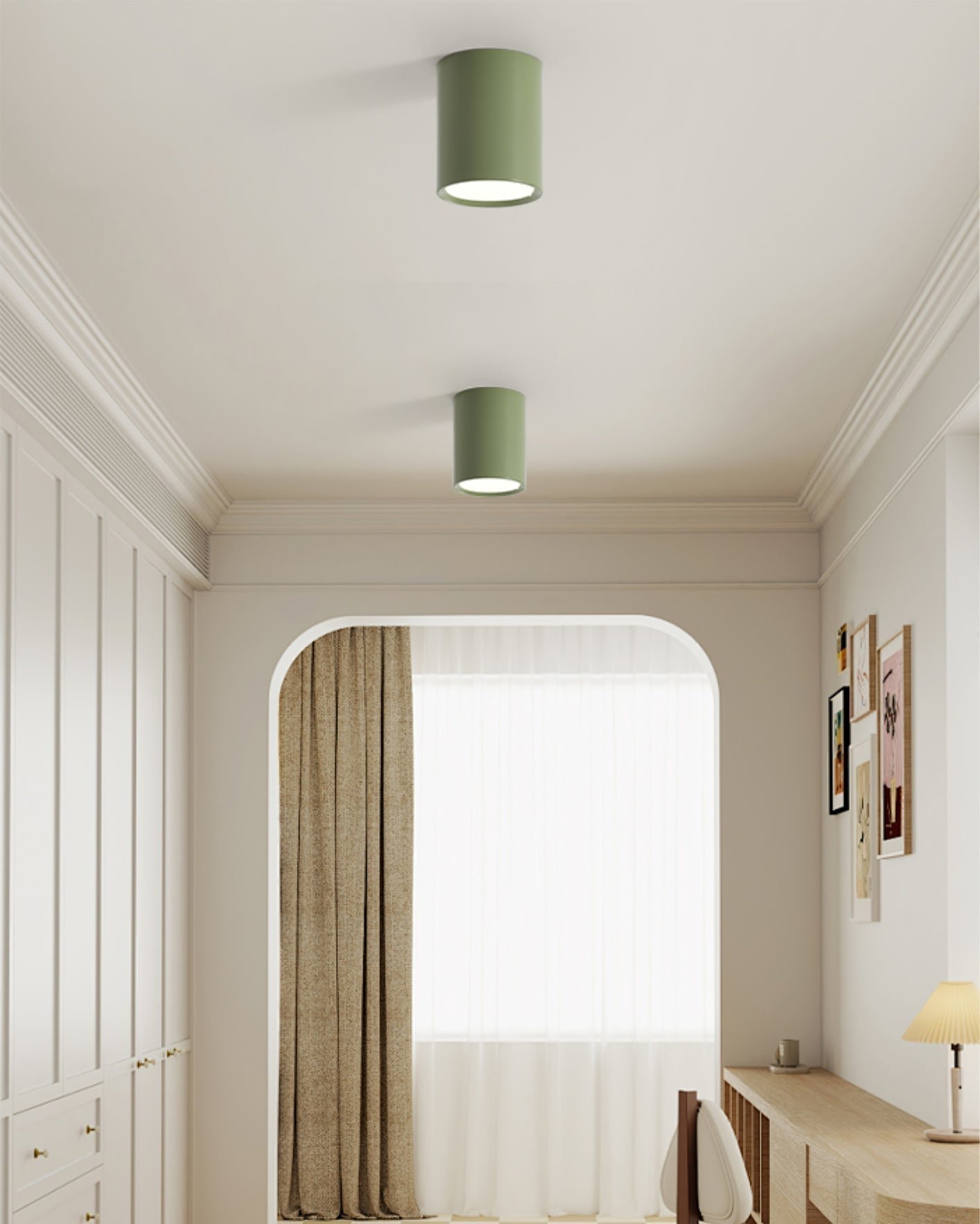 AveraGlow Modern Metal Ceiling Light With Gentle Glow