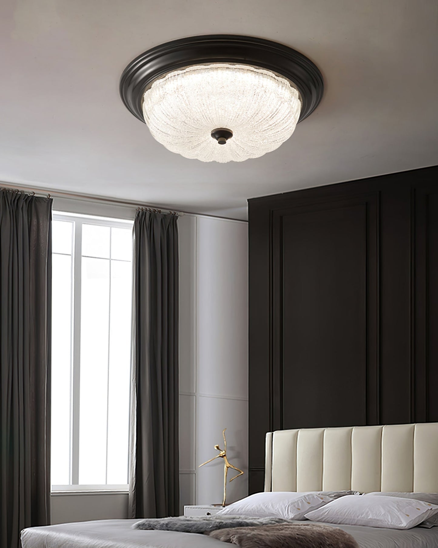 Lorian | Brass Finish Minimalist Ceiling Light, Warm Glow