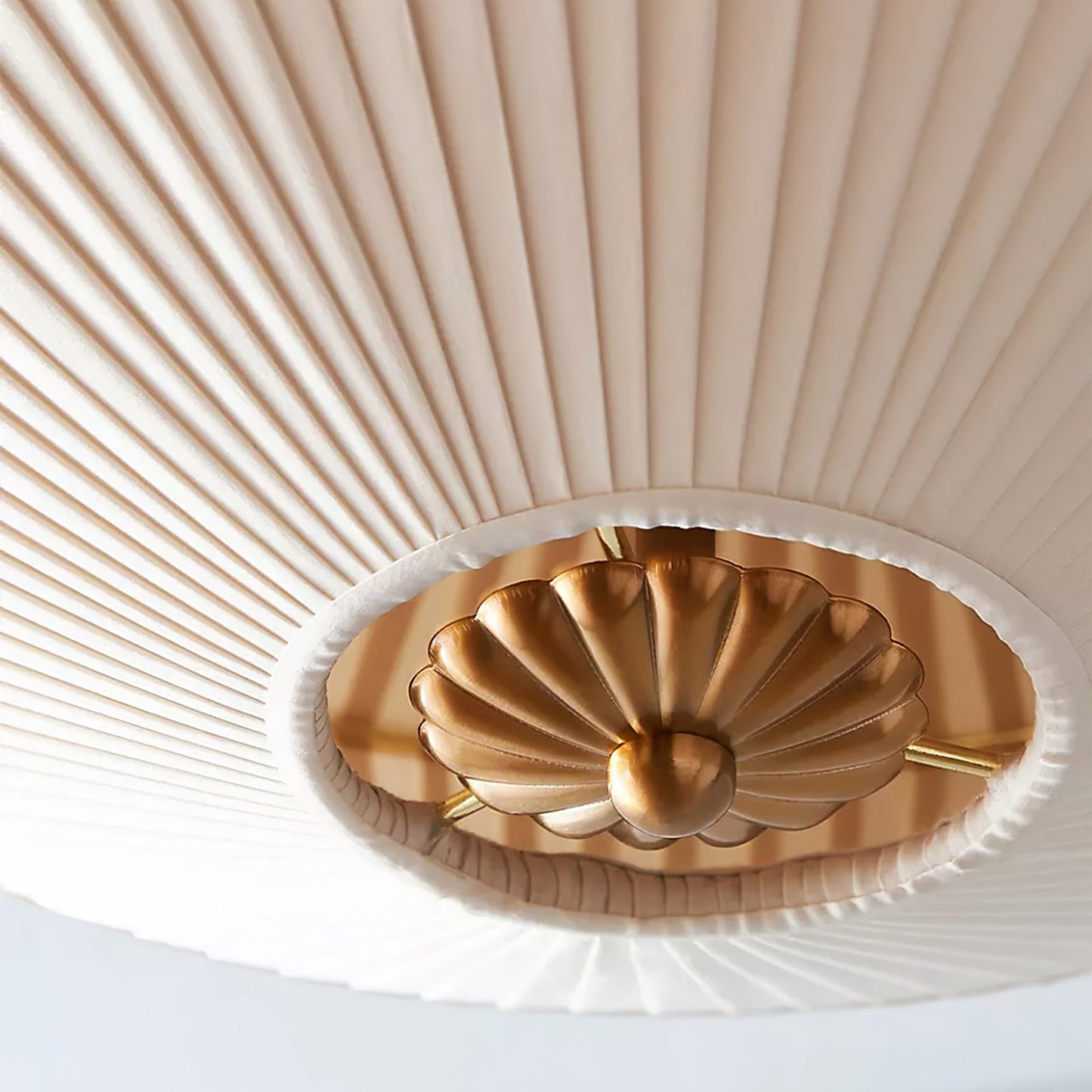 LumaVetta Sleek Ceiling Light With White Shade, Warm Metal