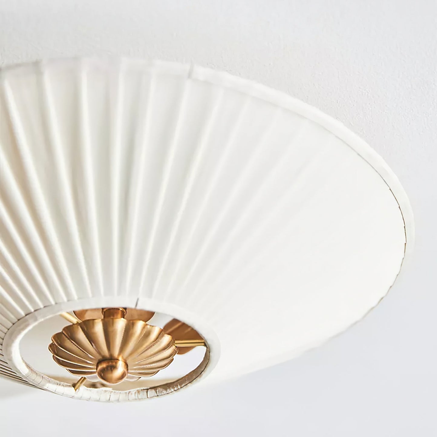 LumaVetta Sleek Ceiling Light With White Shade, Warm Metal