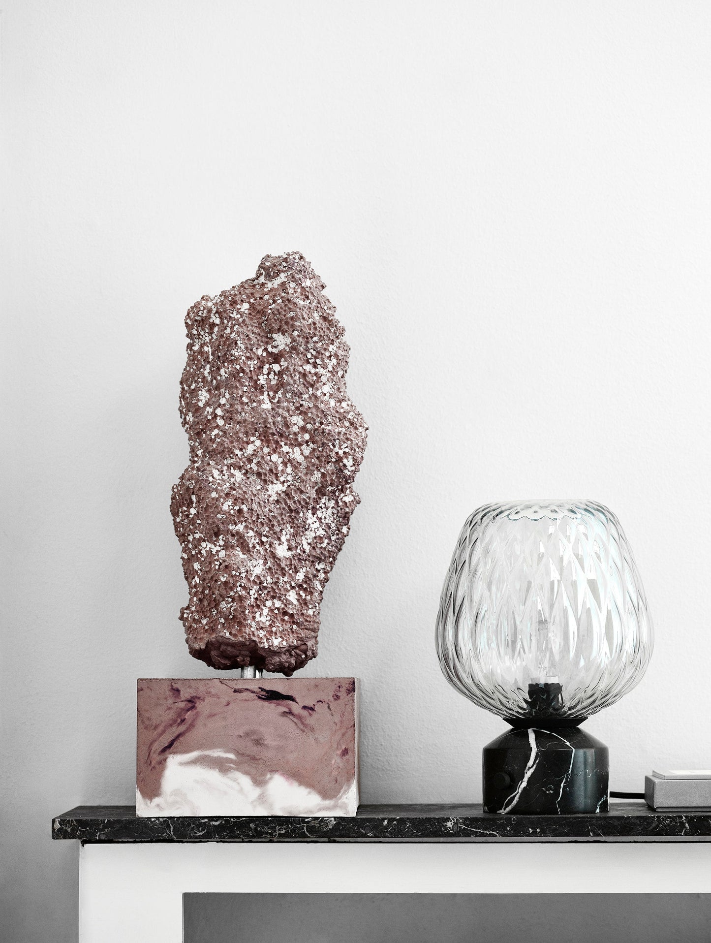 Luma Quilted Glass Table Lamp With Soft Marble Glow