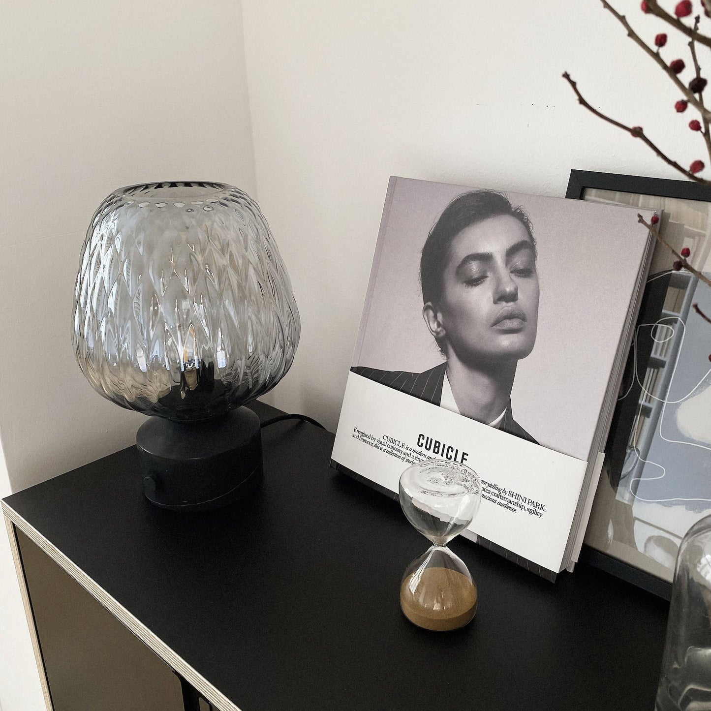Luma Quilted Glass Table Lamp With Soft Marble Glow