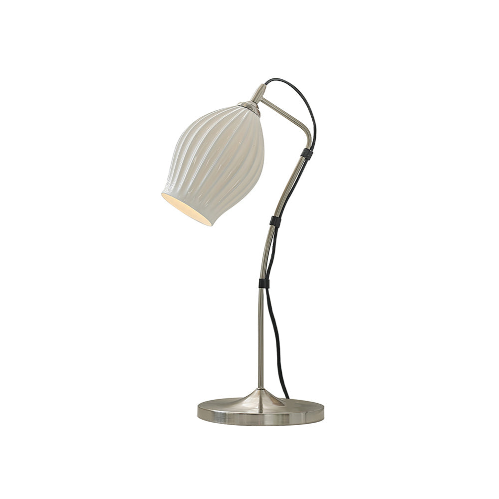 Arielle | Elegant Ceramic Table Lamp With Ribbed Shade