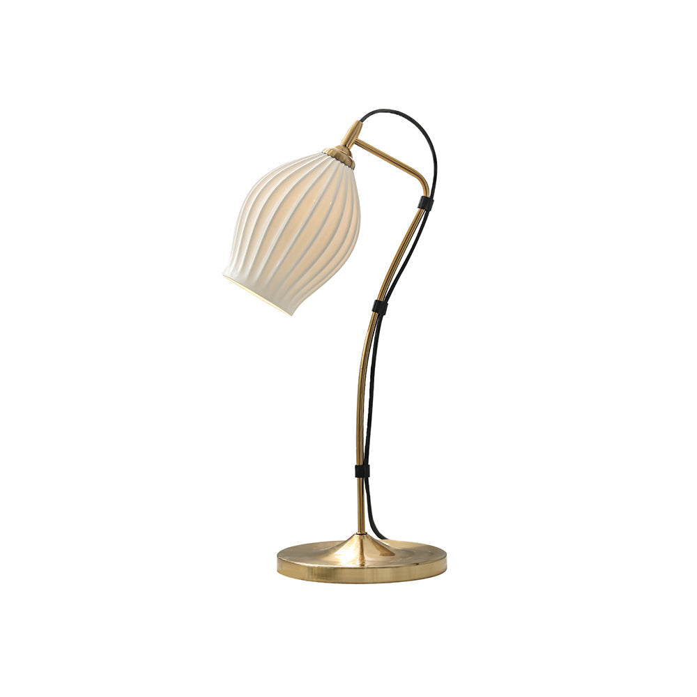 Arielle | Elegant Ceramic Table Lamp With Ribbed Shade