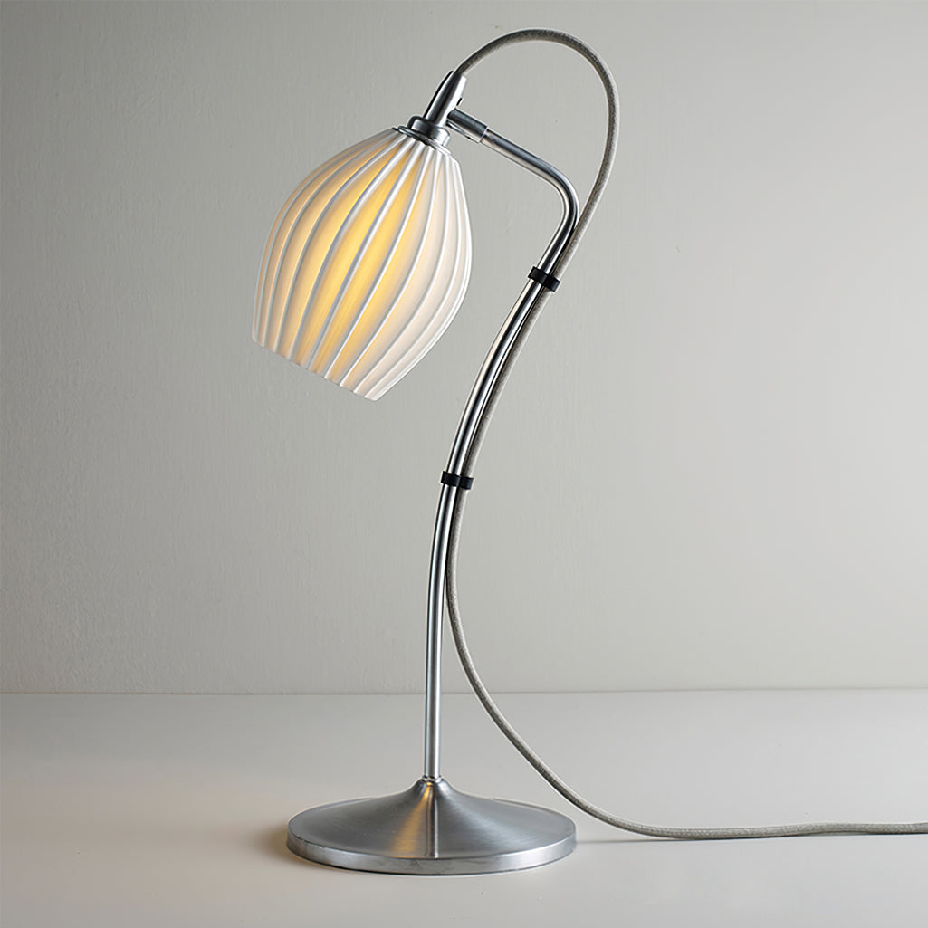 Arielle | Elegant Ceramic Table Lamp With Ribbed Shade