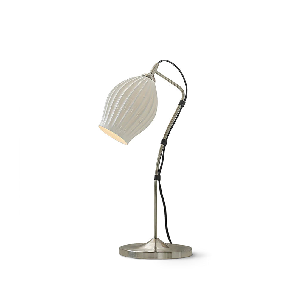 Arielle | Elegant Ceramic Table Lamp With Ribbed Shade