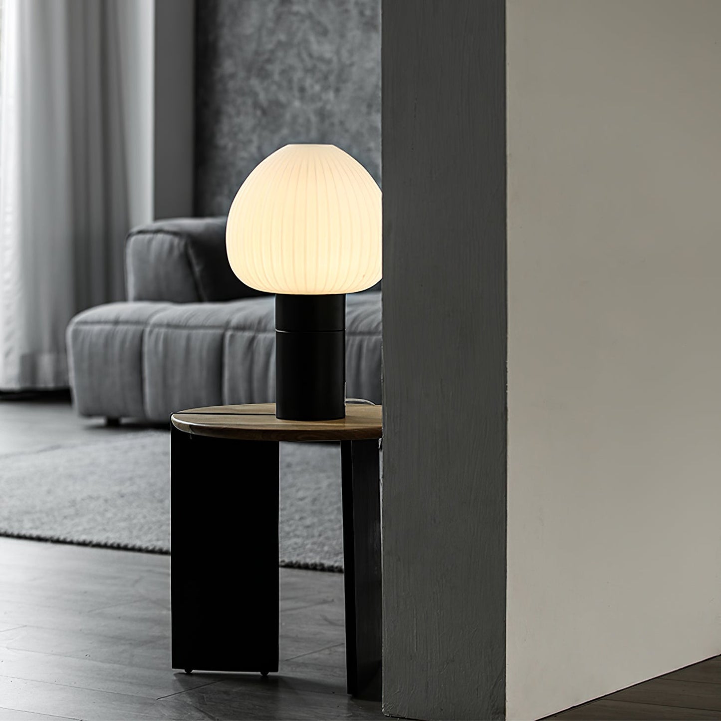 Aurelle Table Lamp With Black Marble Base And Frosted Glass