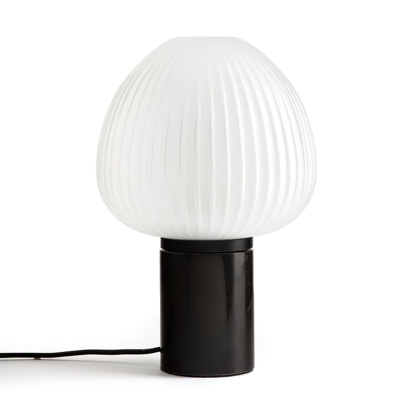 Aurelle Table Lamp With Black Marble Base And Frosted Glass