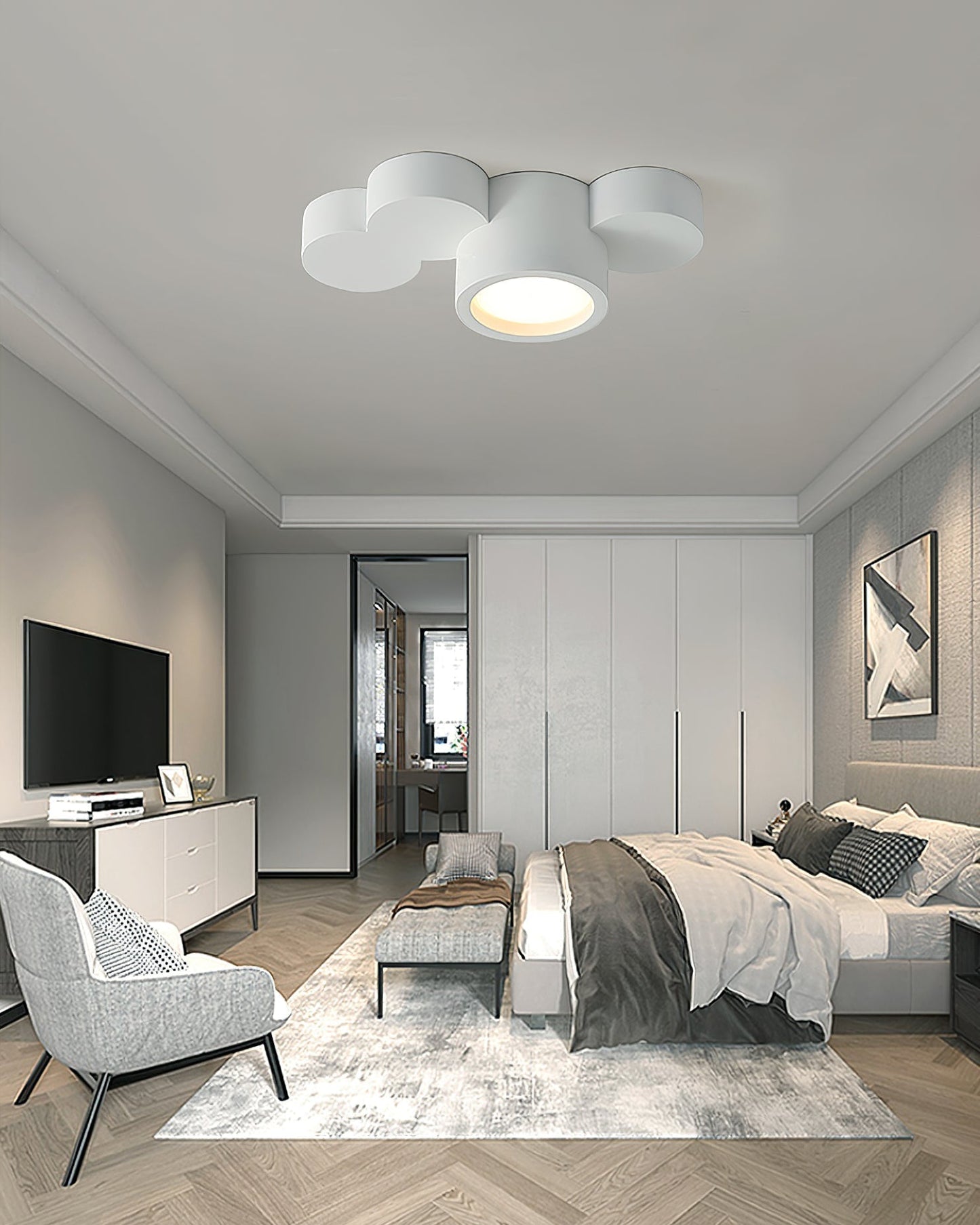 Lunara Paintable Round Ceiling Light For Modern Interiors