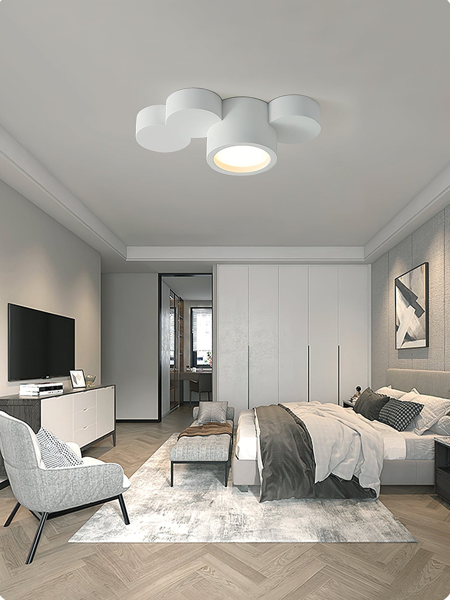 Lunara Paintable Round Ceiling Light For Modern Interiors