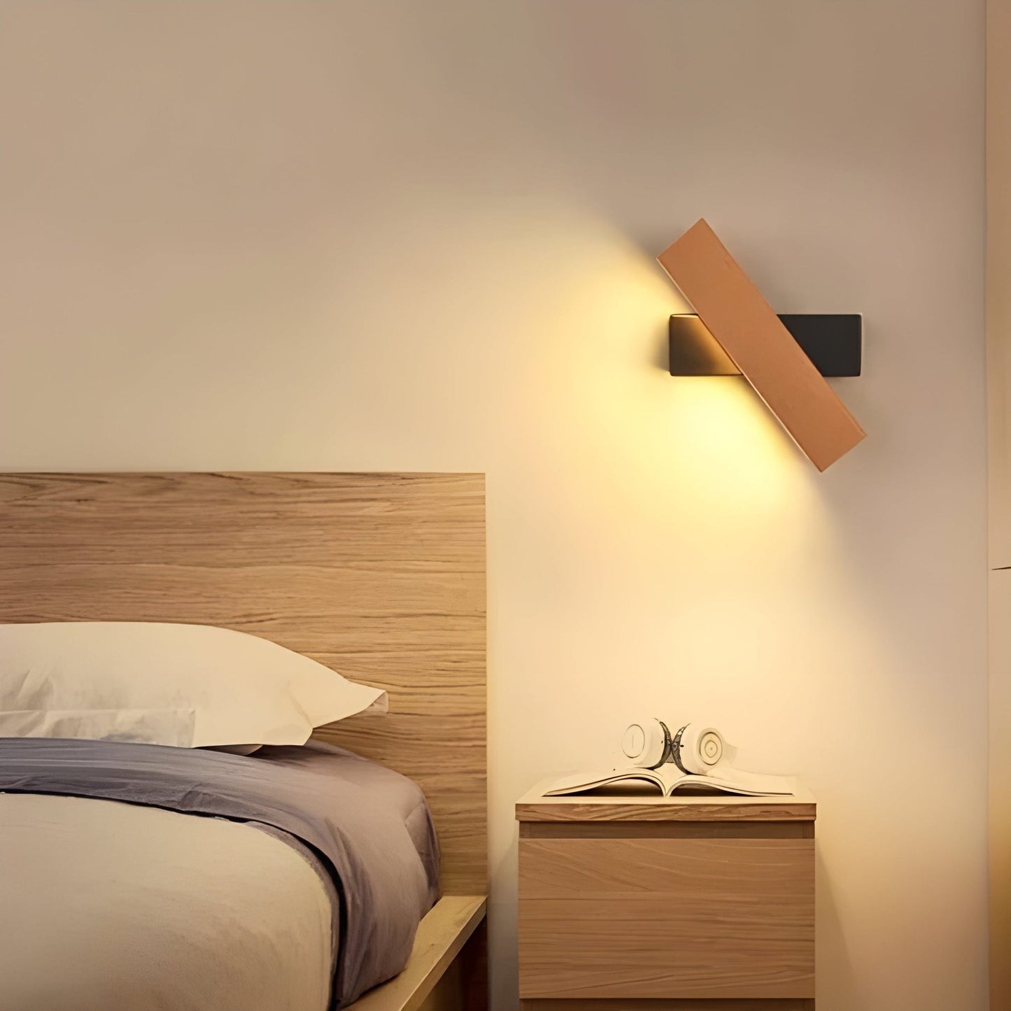 Alora Minimalist Scandinavian Warm LED Wood Wall Lamp