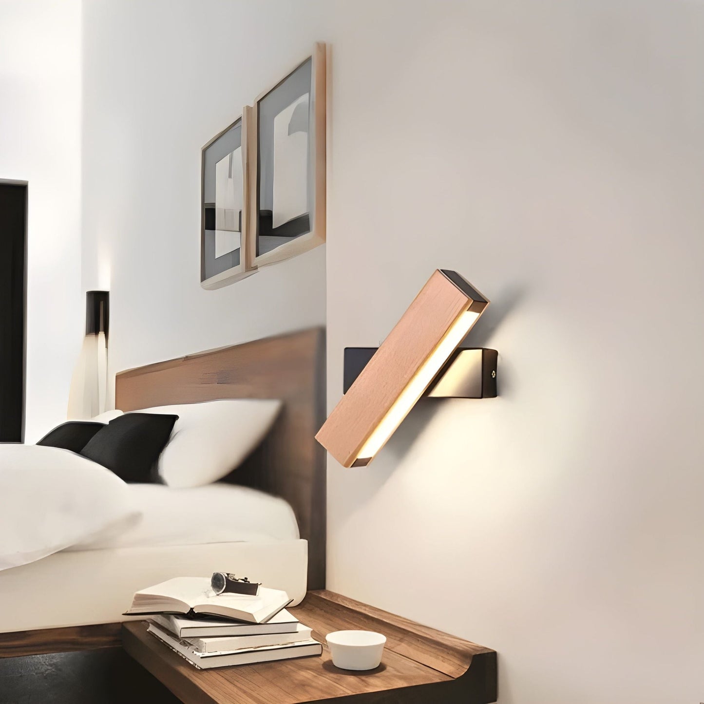 Alora Minimalist Scandinavian Warm LED Wood Wall Lamp