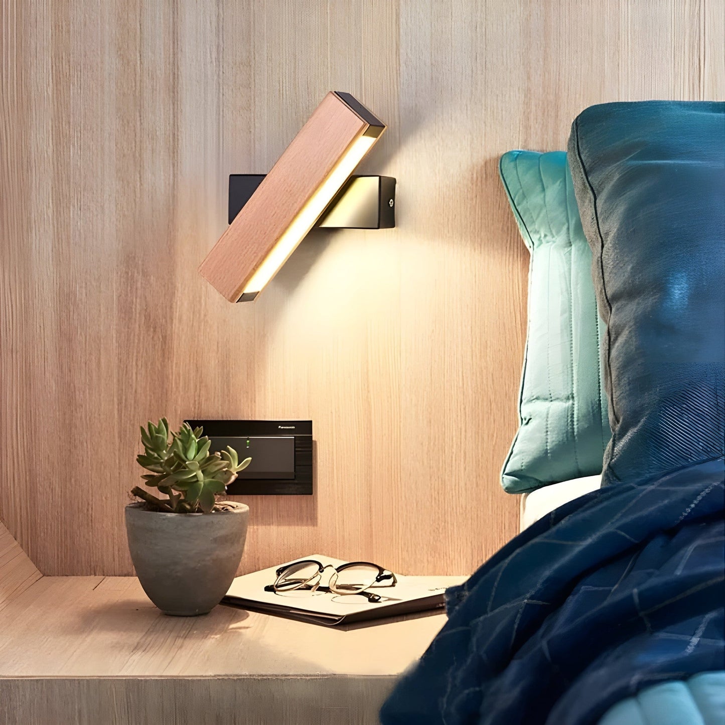Alora Minimalist Scandinavian Warm LED Wood Wall Lamp