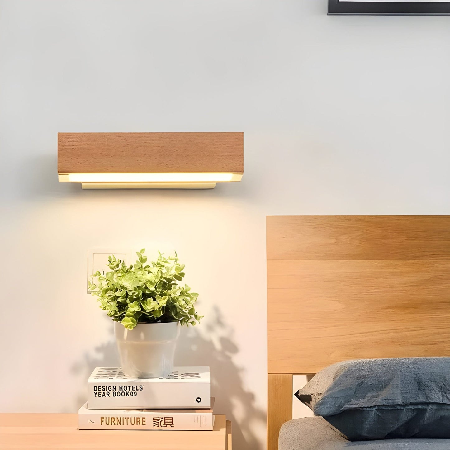 Alora Minimalist Scandinavian Warm LED Wood Wall Lamp