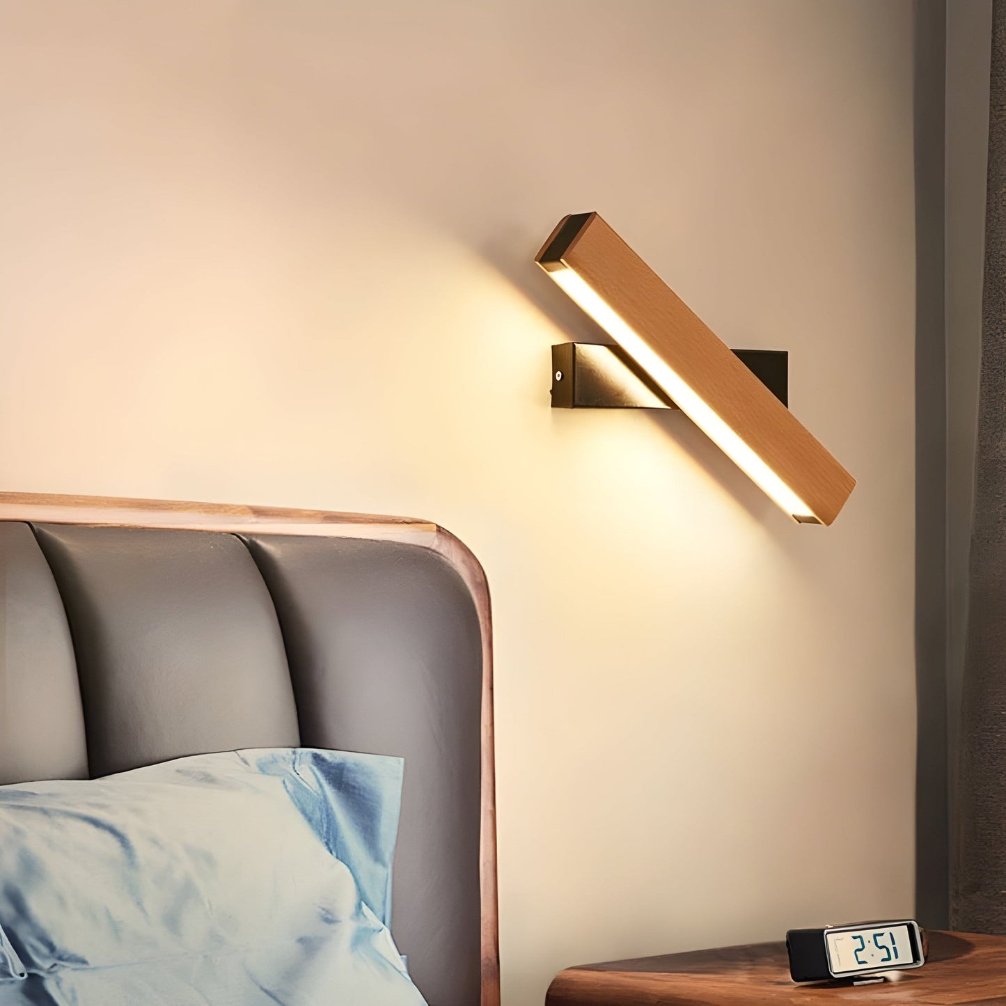 Alora Minimalist Scandinavian Warm LED Wood Wall Lamp