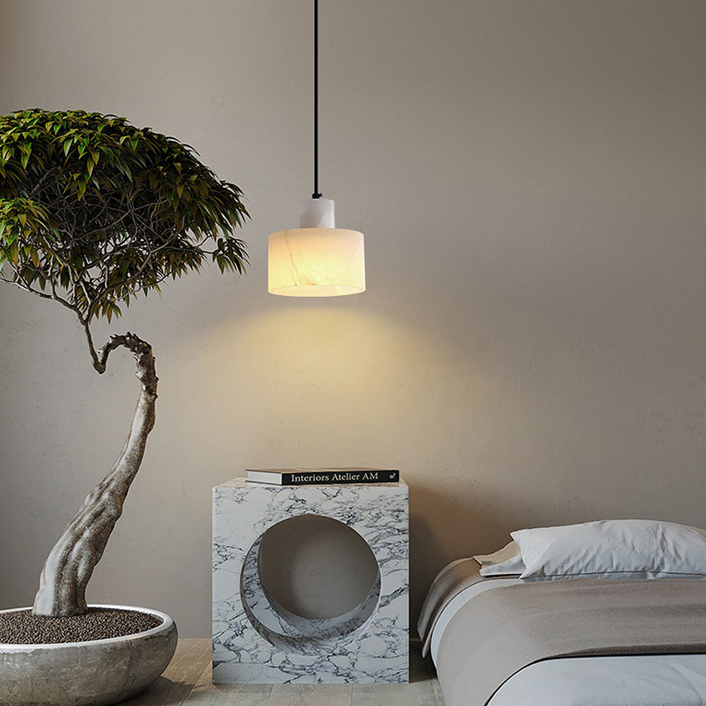 Nordell | White Marble Hanging Lamp in Scandinavian Style