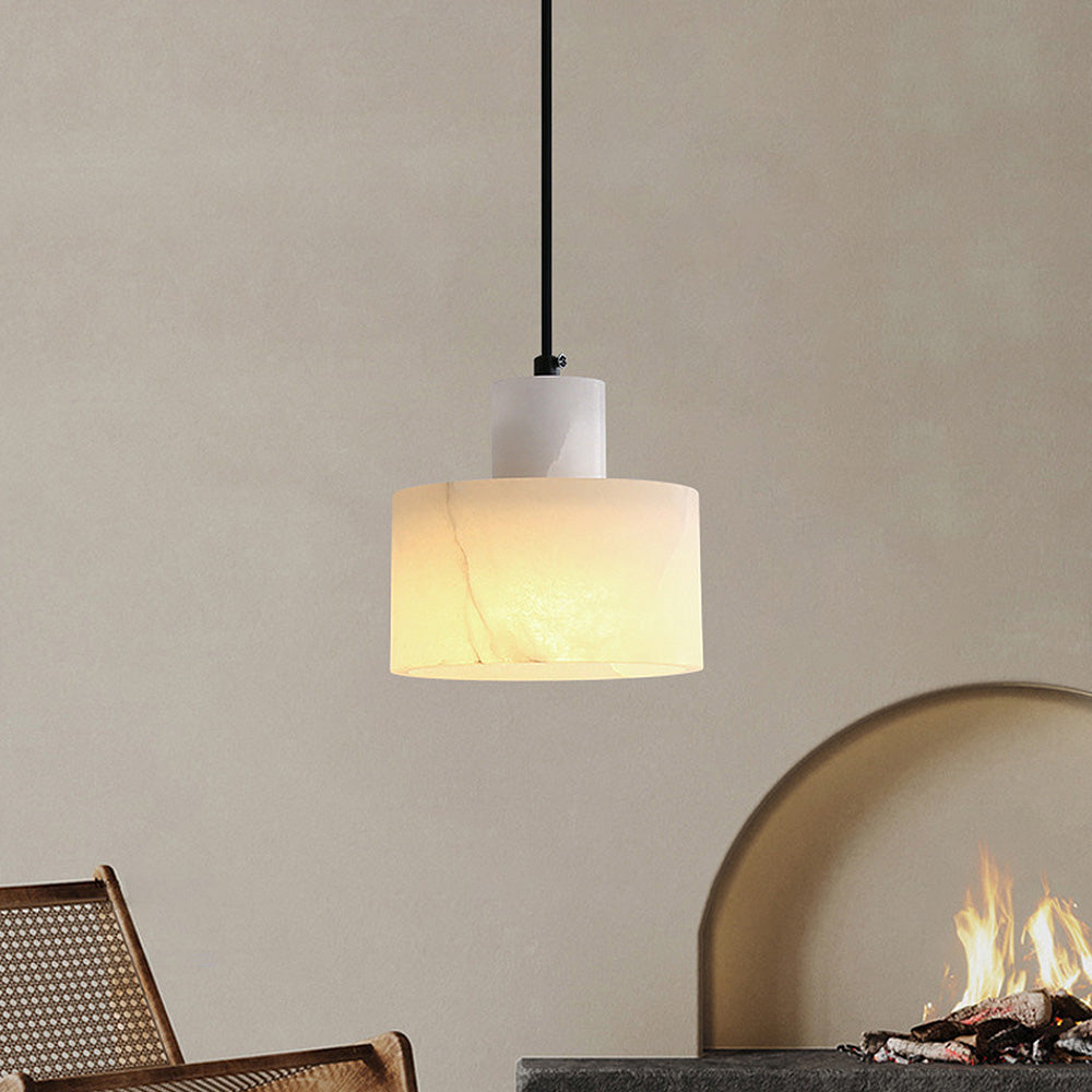Nordell | White Marble Hanging Lamp in Scandinavian Style