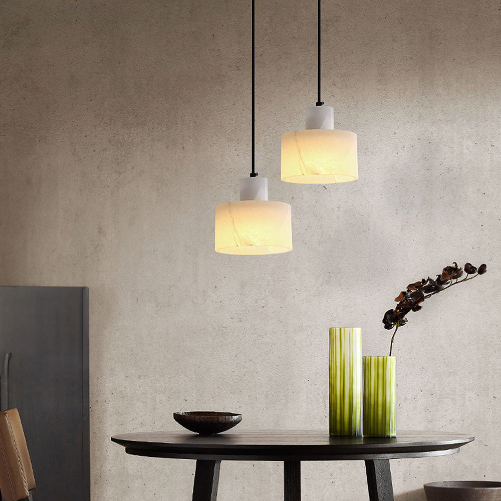 Nordell | White Marble Hanging Lamp in Scandinavian Style