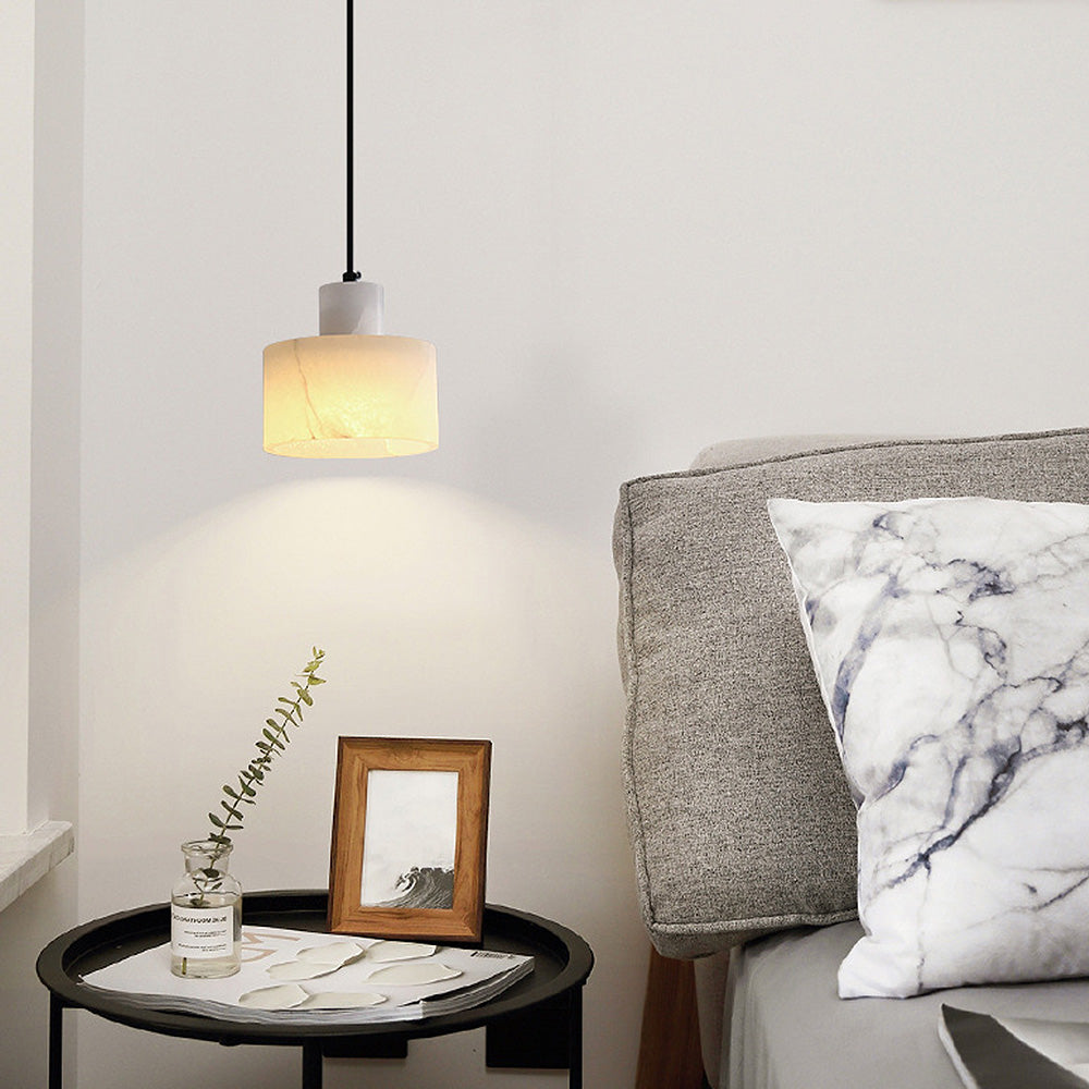 Nordell | White Marble Hanging Lamp in Scandinavian Style