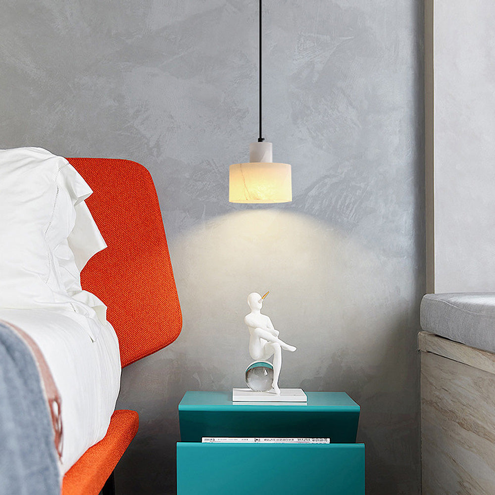 Nordell | White Marble Hanging Lamp in Scandinavian Style