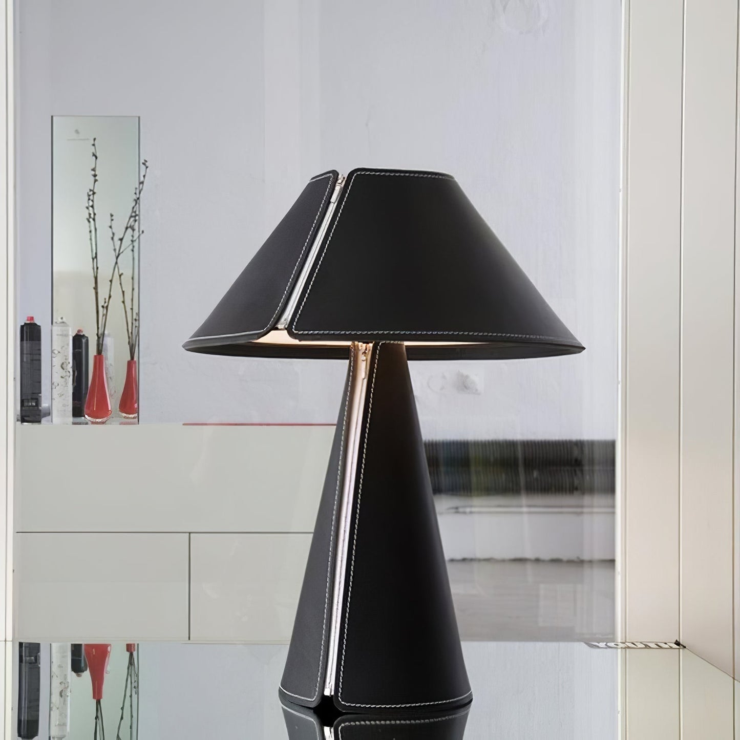 Harlow | Modern Leather & Metal Statement Desk Lamp