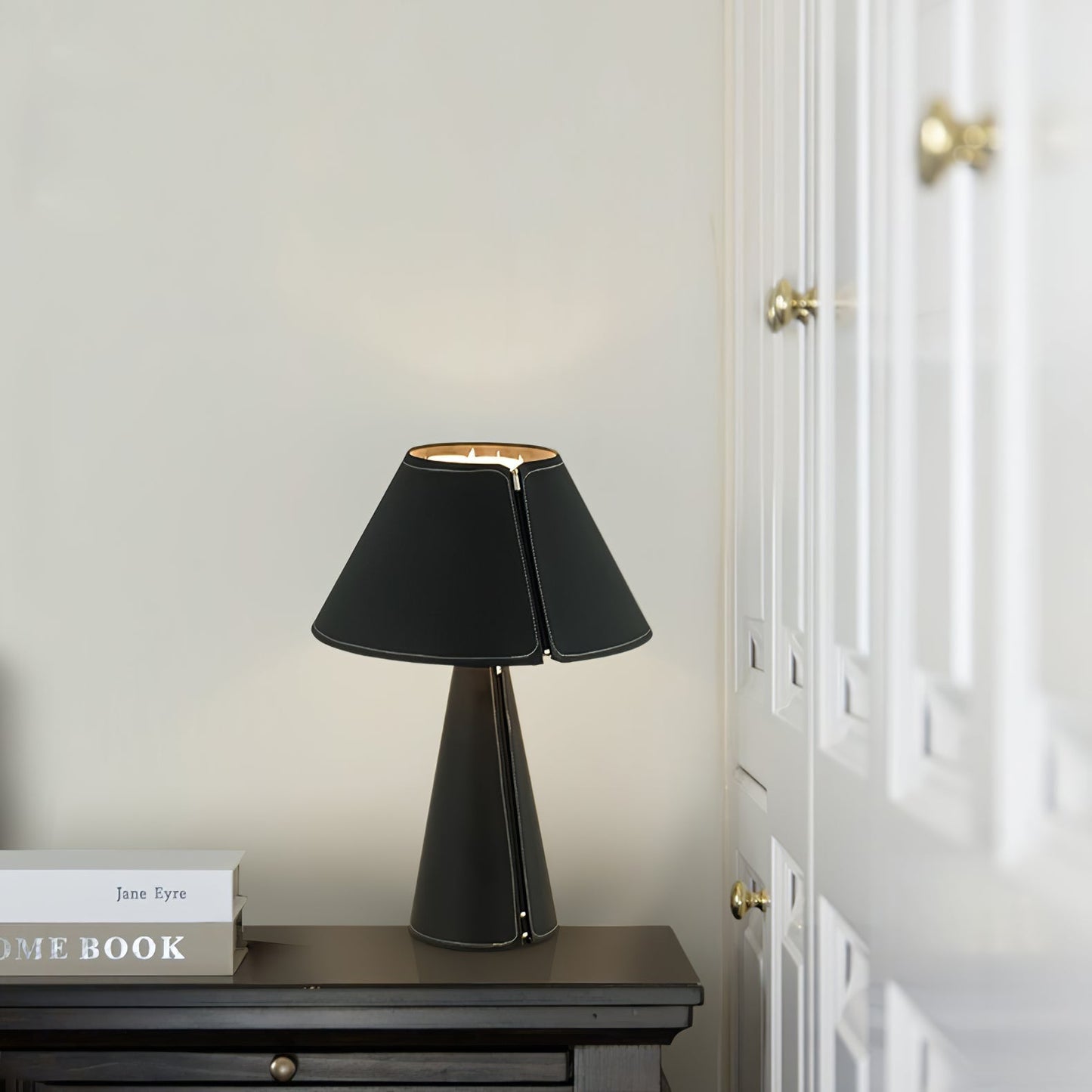 Harlow | Modern Leather & Metal Statement Desk Lamp