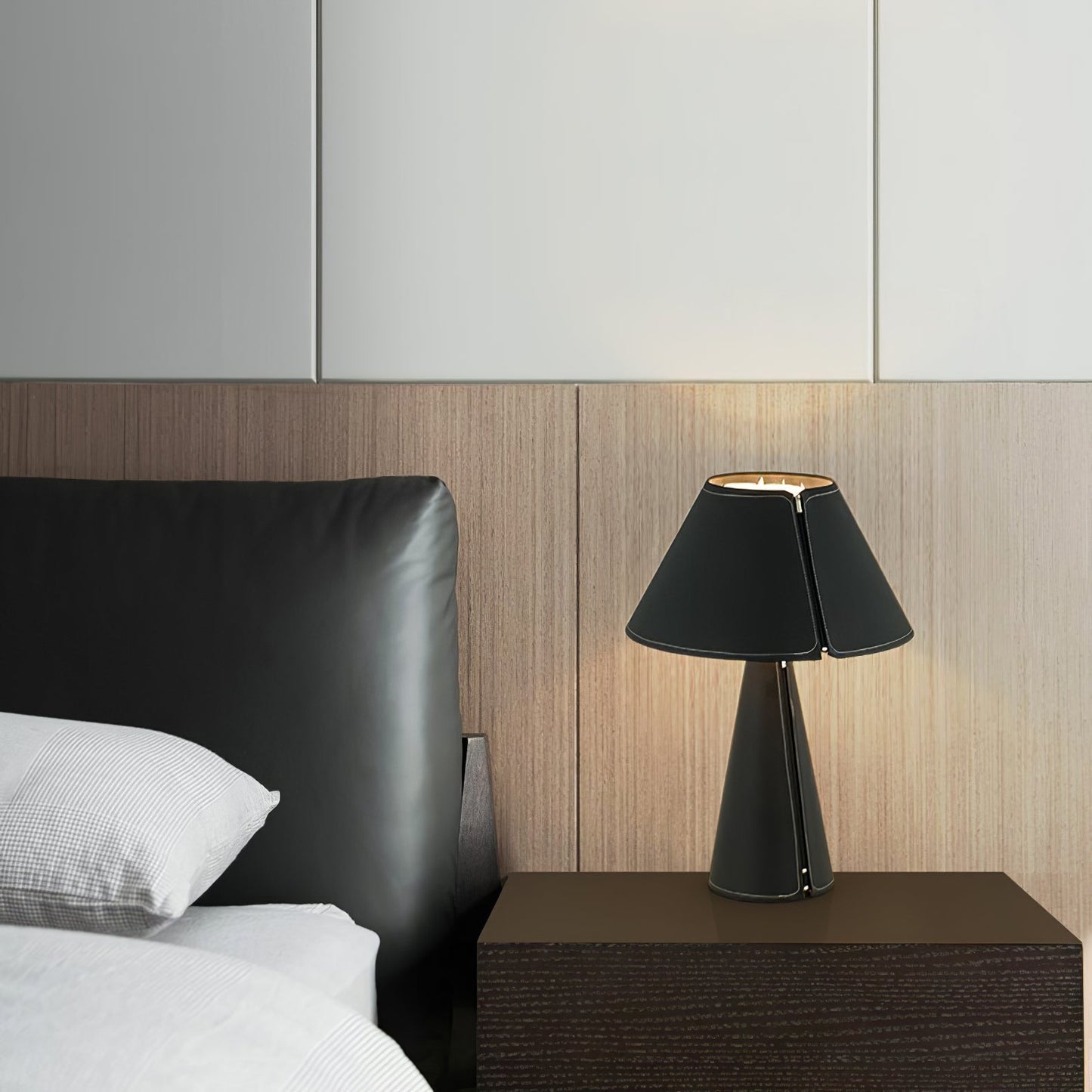 Harlow | Modern Leather & Metal Statement Desk Lamp