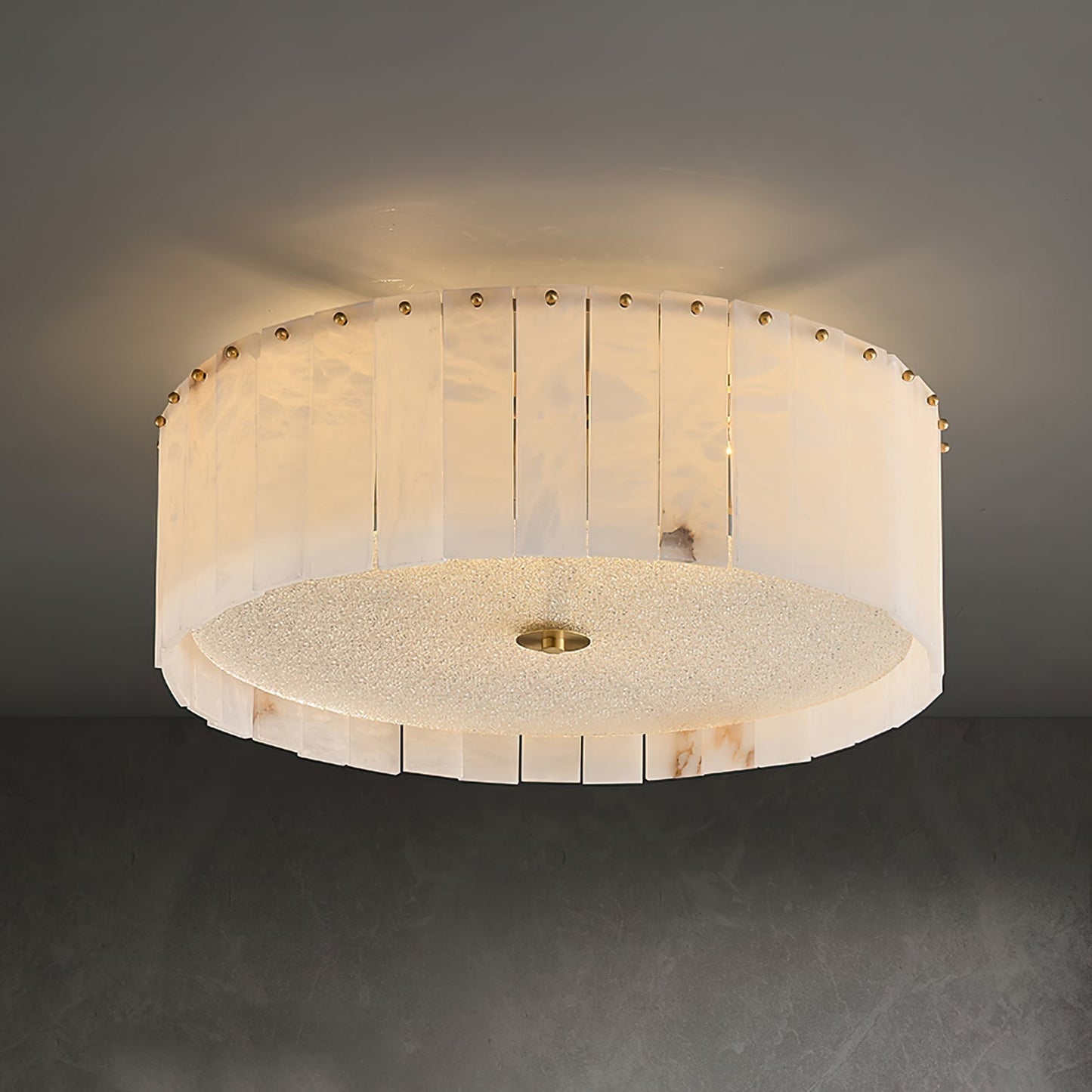 LumaAlba | Ceiling Lamp With Alabaster Panels and Brass