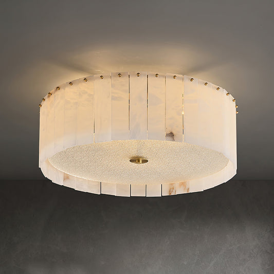 Celestra Ceiling Lamp With Alabaster Panels And Brass Frame For Warm Ambient Lighting
