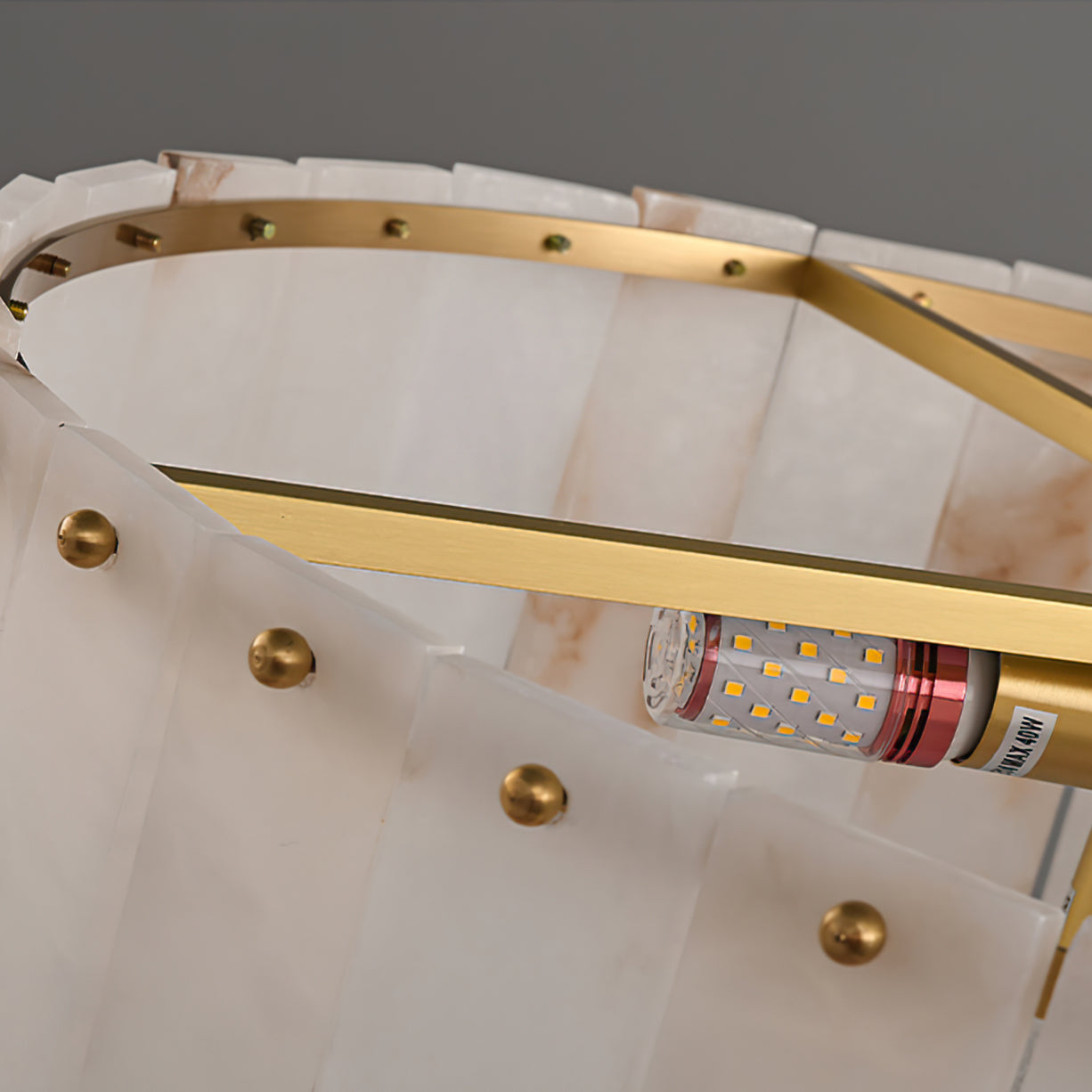 LumaAlba | Ceiling Lamp With Alabaster Panels and Brass