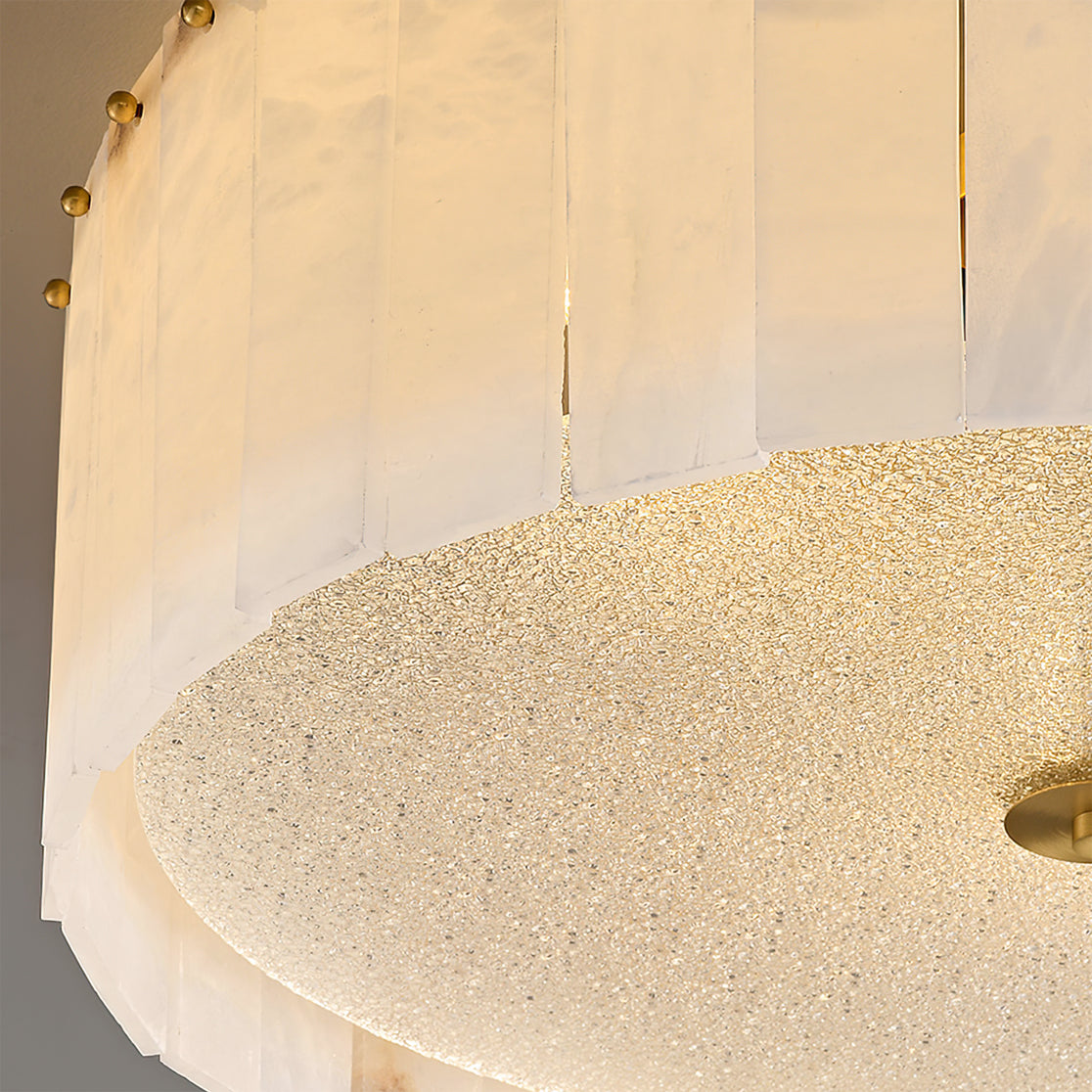 LumaAlba | Ceiling Lamp With Alabaster Panels and Brass