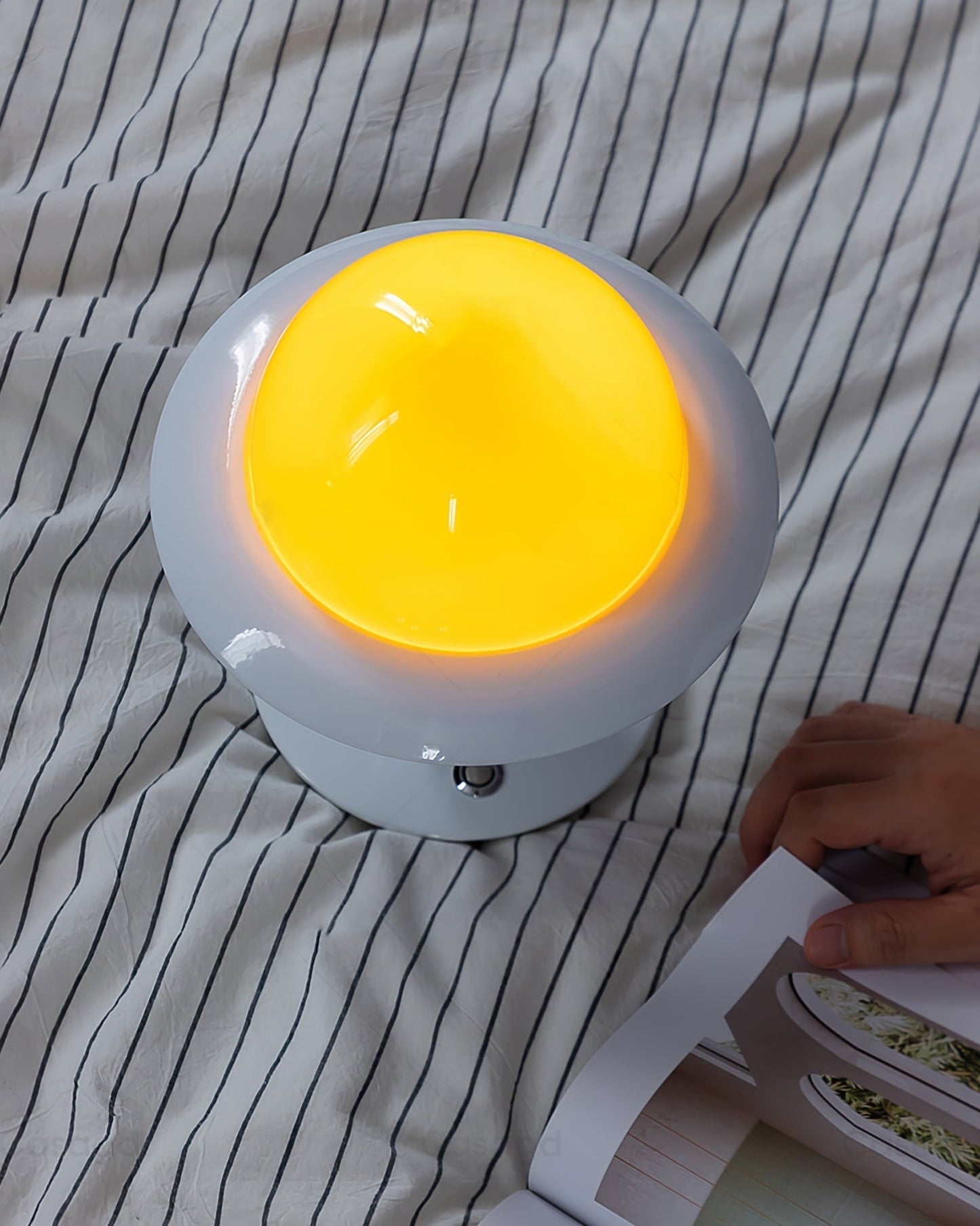AureaGlow Egg Table Lamp With Glass Dome And Metal Base