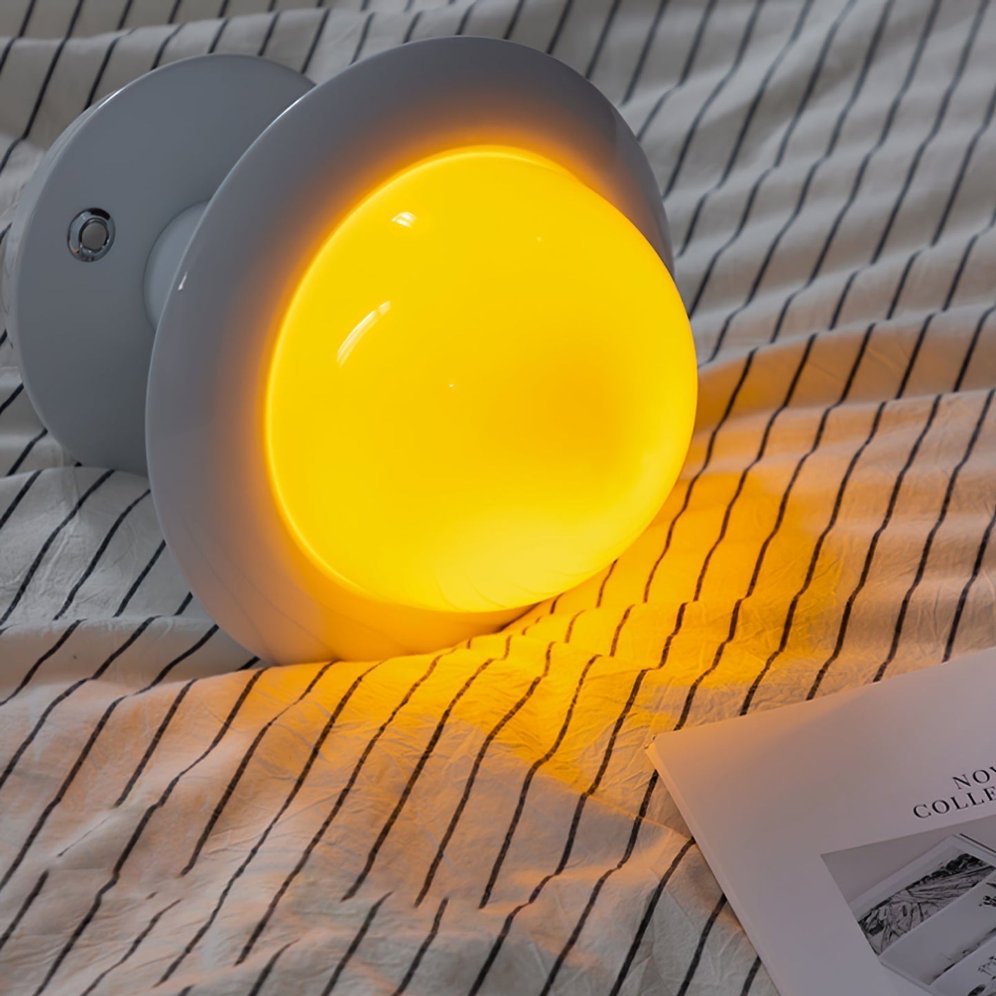 AureaGlow Egg Table Lamp With Glass Dome And Metal Base