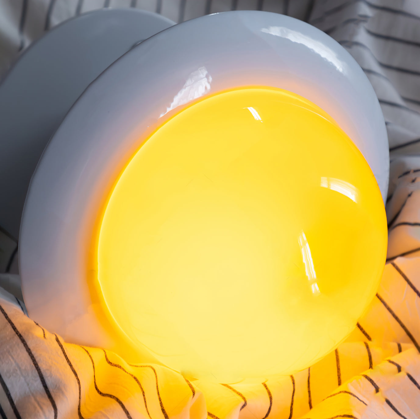 AureaGlow Egg Table Lamp With Glass Dome And Metal Base