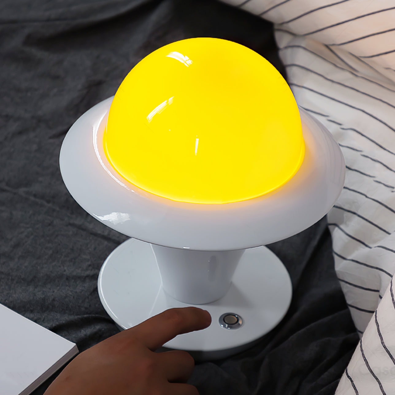 AureaGlow Egg Table Lamp With Glass Dome And Metal Base