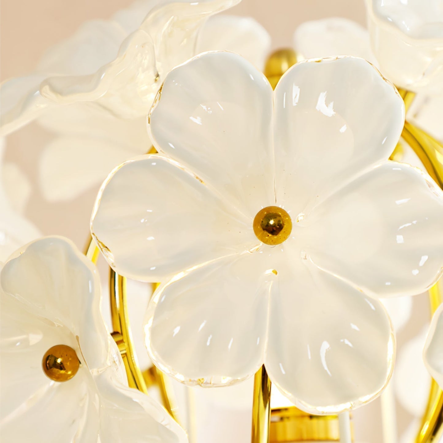 Bellora Floral Table Lamp With Diffusing Glass Shade