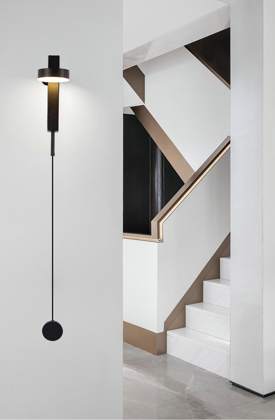VeraLume | Sleek Black And Gold Wall Lamp For Living Rooms