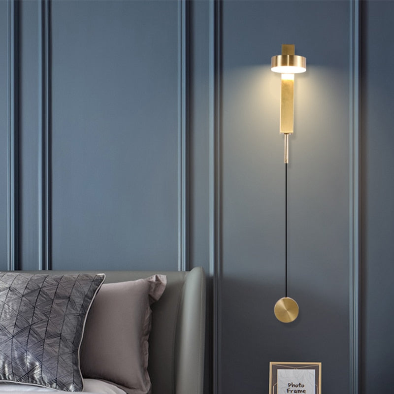 VeraLume | Sleek Black And Gold Wall Lamp For Living Rooms