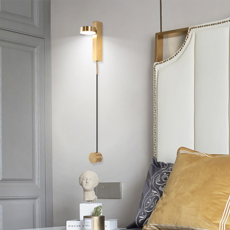 VeraLume | Sleek Black And Gold Wall Lamp For Living Rooms