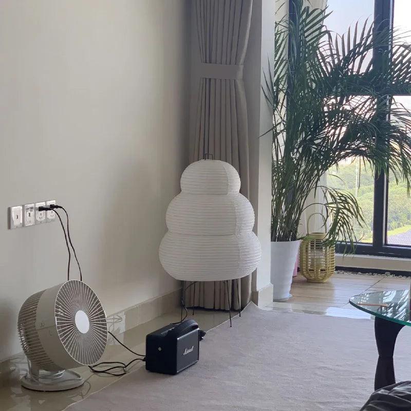 HinataGlow LED Japandi Rice Paper Desk Lamp With Soft Glow
