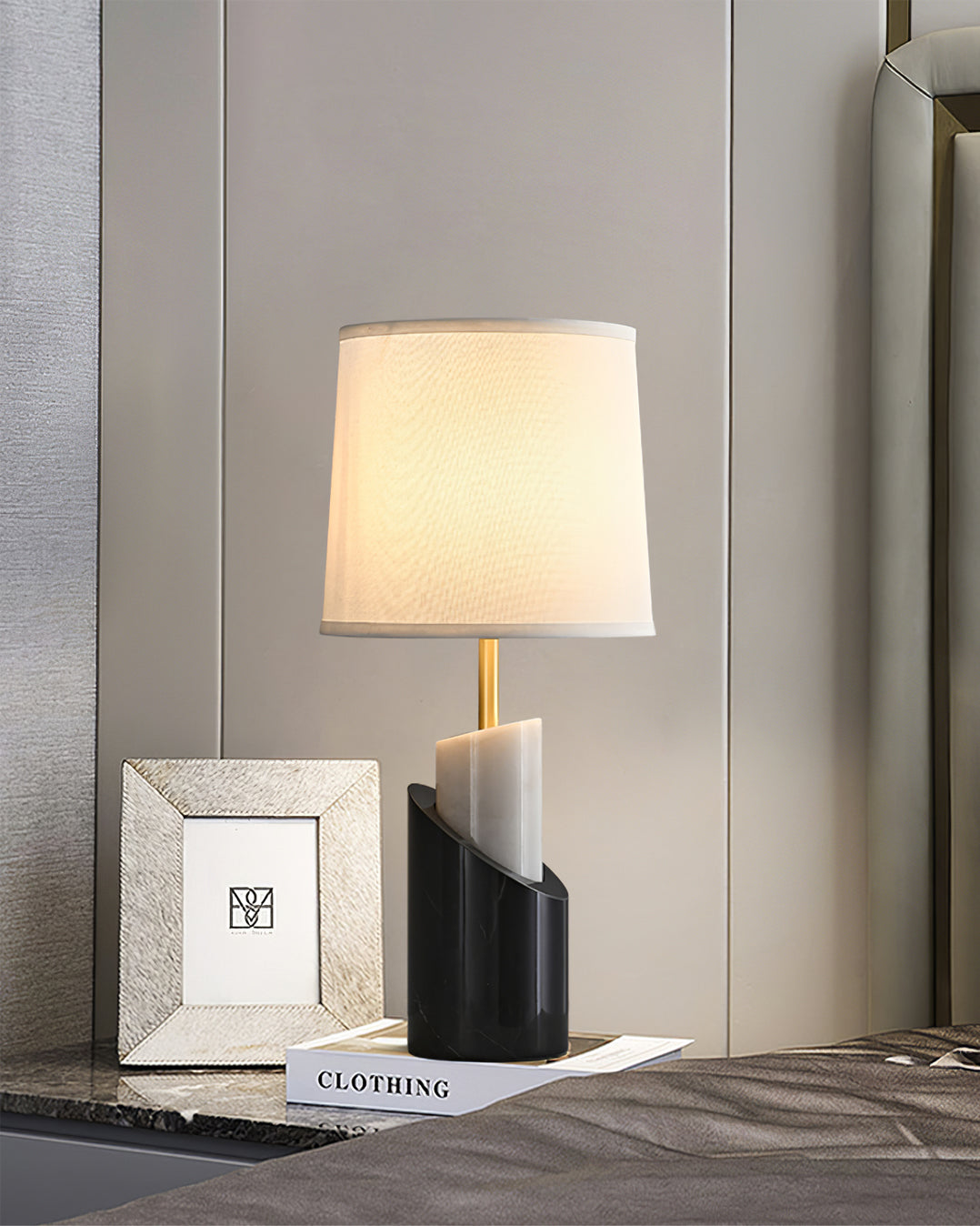 Orlina Marble Table Lamp With Luxe Brass Finish For Home